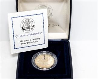 Susan B. Anthony Proof Dollar Coin 1999