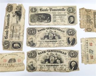 Bank of Yanceyville and City of Charleston Notes