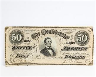 Confederate States of America Richmond $50 Note