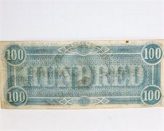 Confederate States of America Richmond $100 Note