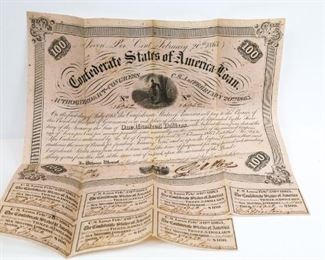 Confederate States of America Loan $100 Notes
