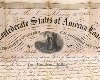 Confederate States of America Loan $100 Notes
