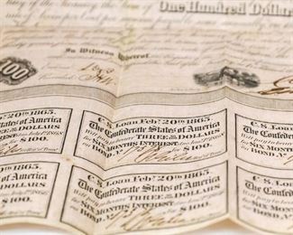 Confederate States of America Loan $100 Notes
