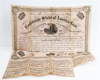 Confederate States of America Loan $100 Notes
