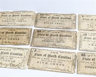 State of North Carolina Fractional Currency Notes
