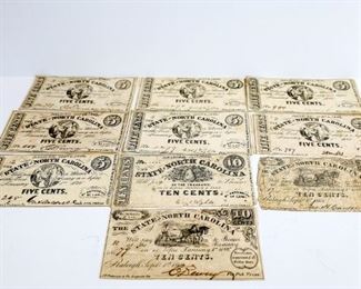 State of North Carolina Fractional Currency Notes