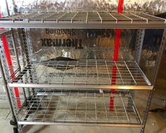 Three Aluminum Shelving Units