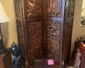 Carved room screen