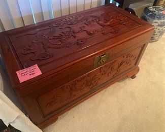 Carved Asian trunk