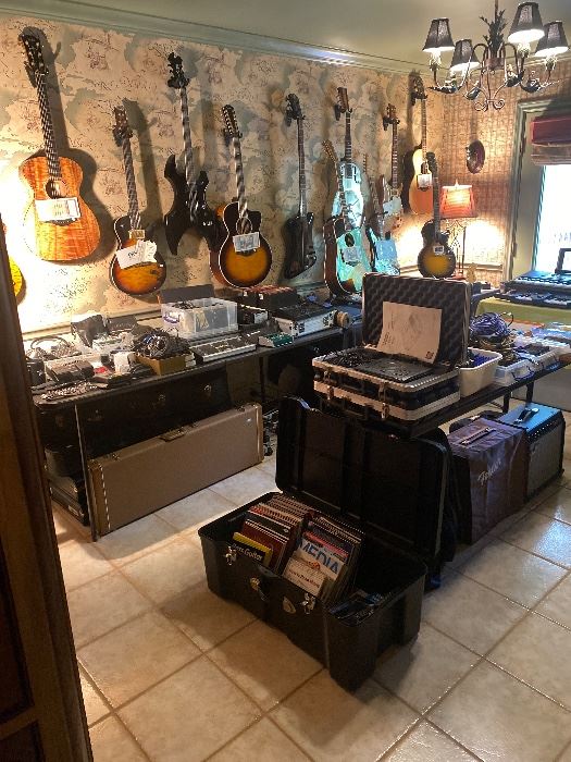 Acoustic and Electric guitars, most are not used! All accessories and amplifiers, Guitar books as so much more!