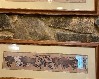 Signed Southwestern pair of framed art