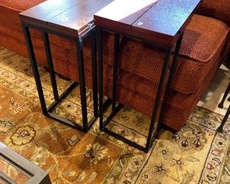 Folding slide under sofa tables