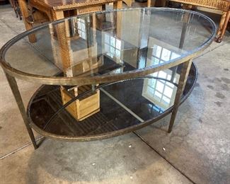Oval Glass on Mirror Table