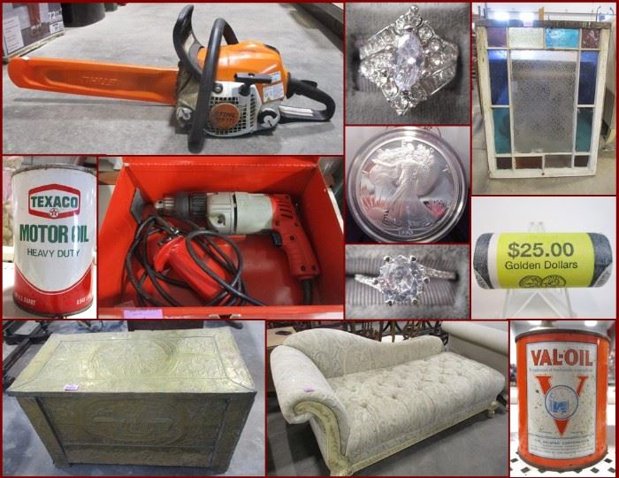 Tools, Furniture, Coins and New Merchandise