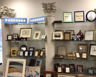 Huge Ornate Columns w/Glass Shelves