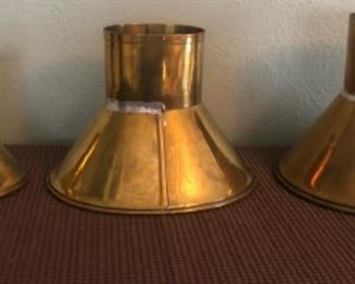 3 graduated brass general store candy funnels