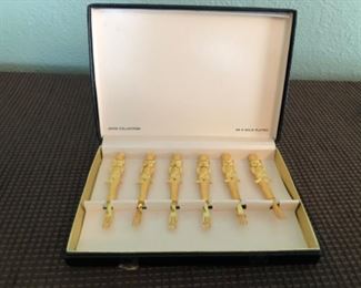24K gold plated cocktail forks