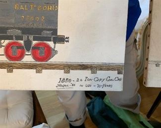 Train folk art - painting by Georgian Howard Royal 1986