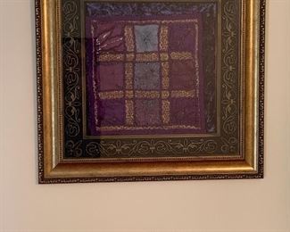 Framed fabric art from Morocco - 12"x12"