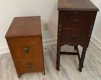 Antique drawers and end table