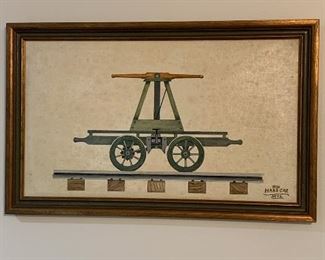 Train folk art - painting by Georgian Howard Royal 1973