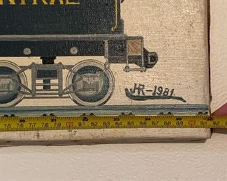 Train folk art - painting by Georgian Howard Royal 1981