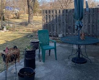 Iron Patio Table, Pots & Planters