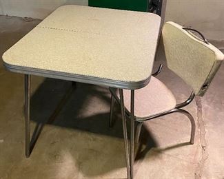 Mid-Century Kitchen Table & 1 Chair