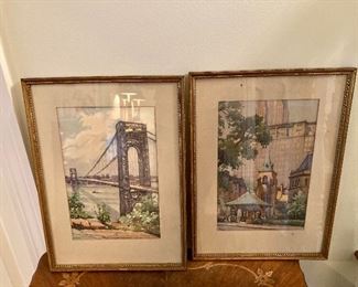 Pair of signed watercolor paintings