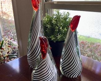 Glass Toucan Figurines