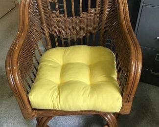 Rattan Swivel Chair on casters