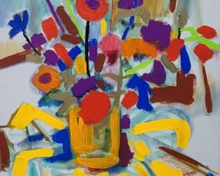 Large Jae Carmichael modernist still life