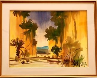 Oversized original Milford Zornes watercolor. 30"x40" image size!