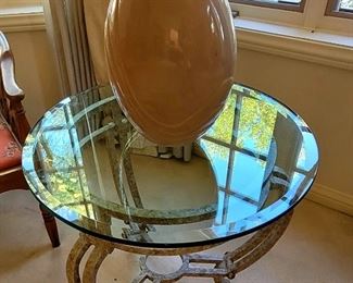 Iron and glass top table