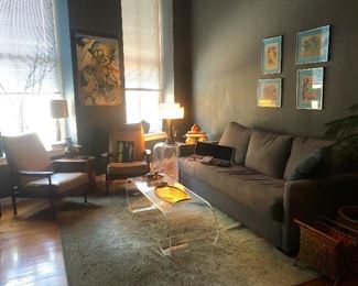 Chairs and acrylic side table are Not for sale