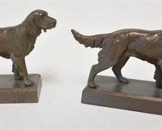 1008	CAST METAL POINTER DOG BOOKENDS APP. 5 IN X 8 IN 
