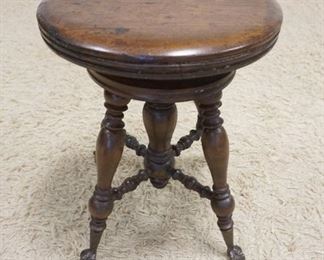 1045	PIANO STOOL W/GLASS BALL & CLAW FOOT
