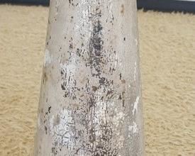 1147	UNUSUAL IRON FIRE PIECE, HAS AN EAGLE & NE….DAN (LETTEERS OBSCURED), 25 IN HIGH
