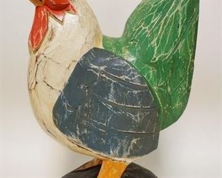 1158	CARVED WOODEN ROOSTER, HAND PAINTED, 19 1/2 IN HIGH
