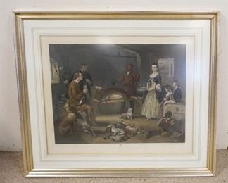 1188	LARGE PRINT *MOUNT VERNON IN THE OLDEN TIME*, WASHINGTON AT 30 YEARS OF AGE, DRAWN BY A HENNIC, ENGRAVED BY HB HALL, 35 3/4 IN X 30 1/4 IN INCLUDING FRAME
