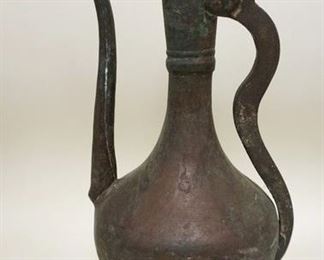 1206	LARGE HAND MADE COPPER EWER, 19 1/2 IN HIGH
