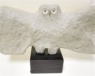 1223	STONE OWL SCULPTURE, 17 3/4 IN WIDE X 11 IN HIGH
