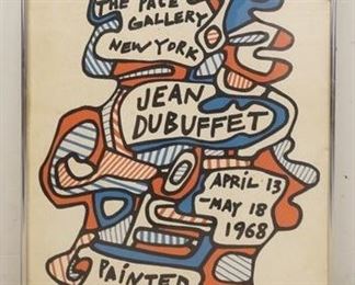 1227	1968 PACE GALLERY JEAN DUBUFFET POSTER, PAINTED SCULPTURES, 19 IN X 25 IN INCLUDING FRAME
