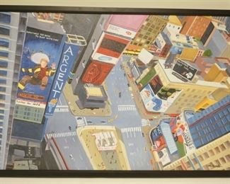 1229	JERRI L ROSENBLUM ARTIST PROOF, CITY SCENE ON CANVAS, 1 OF 100, 37 1/2 IN X 25 3/4 IN INCLUDING FRAME
