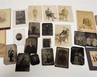 1258	LOT OF TINTYPES, PHOTOS & REAL PHOTO POSTCARDS INCLUDING MILITARY

