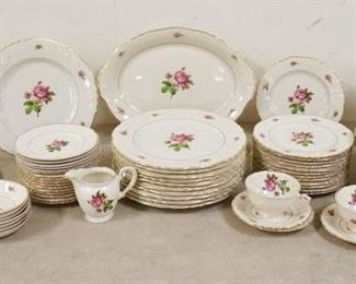 1270	93 PIECE SYRACUSE CHINA *ROSALIE* DINNERWARE, FEDERAL SHAPE, SOME PIECES DO NOT HAVE THE ROSE BORDER
