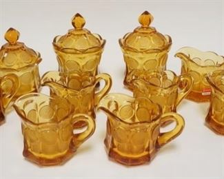 1291	10 PIECE AMBER FOSTORIA COIN, 6 CREAMERS & 3 COVERED SUGARS
