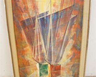 1326	ARTIST SIGNED OIL ON CANVAS, SAILBOATS, 28 3/4 IN X 40 3/4 IN INCLUDING FRAME

