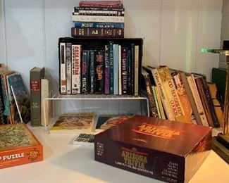 Books, Games, Puzzles, Desk Lamp
