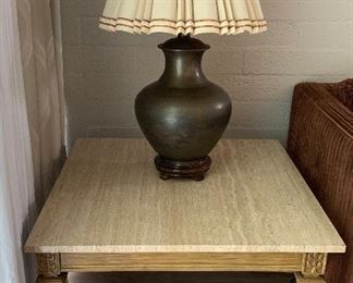 Vintage End Table w Marble Top